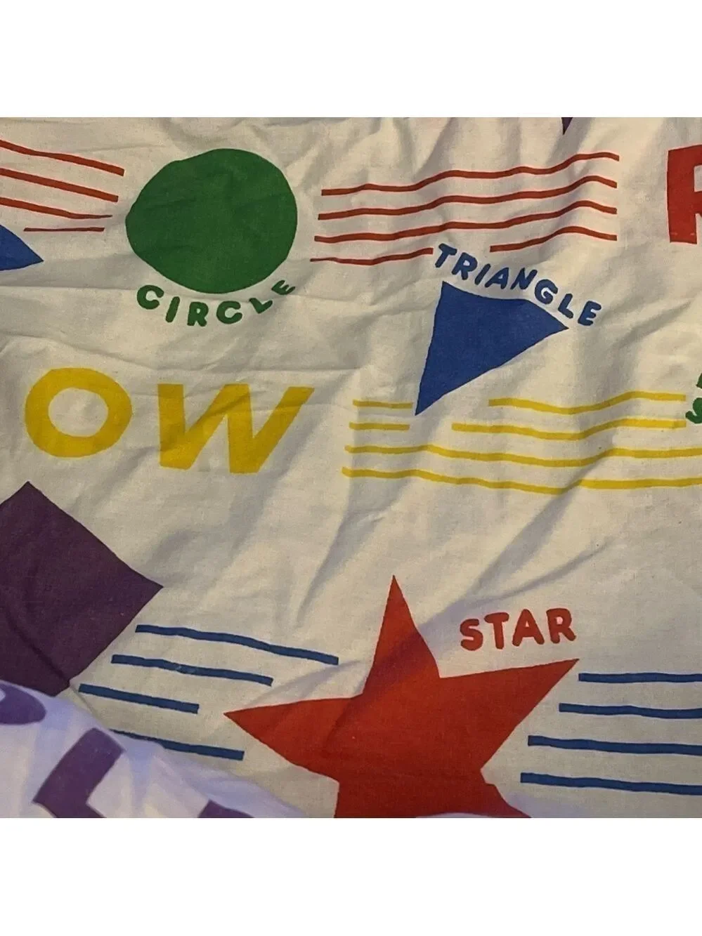 Colors & Shapes Fitted Twin Sheet Vintage Franco Primary Colors